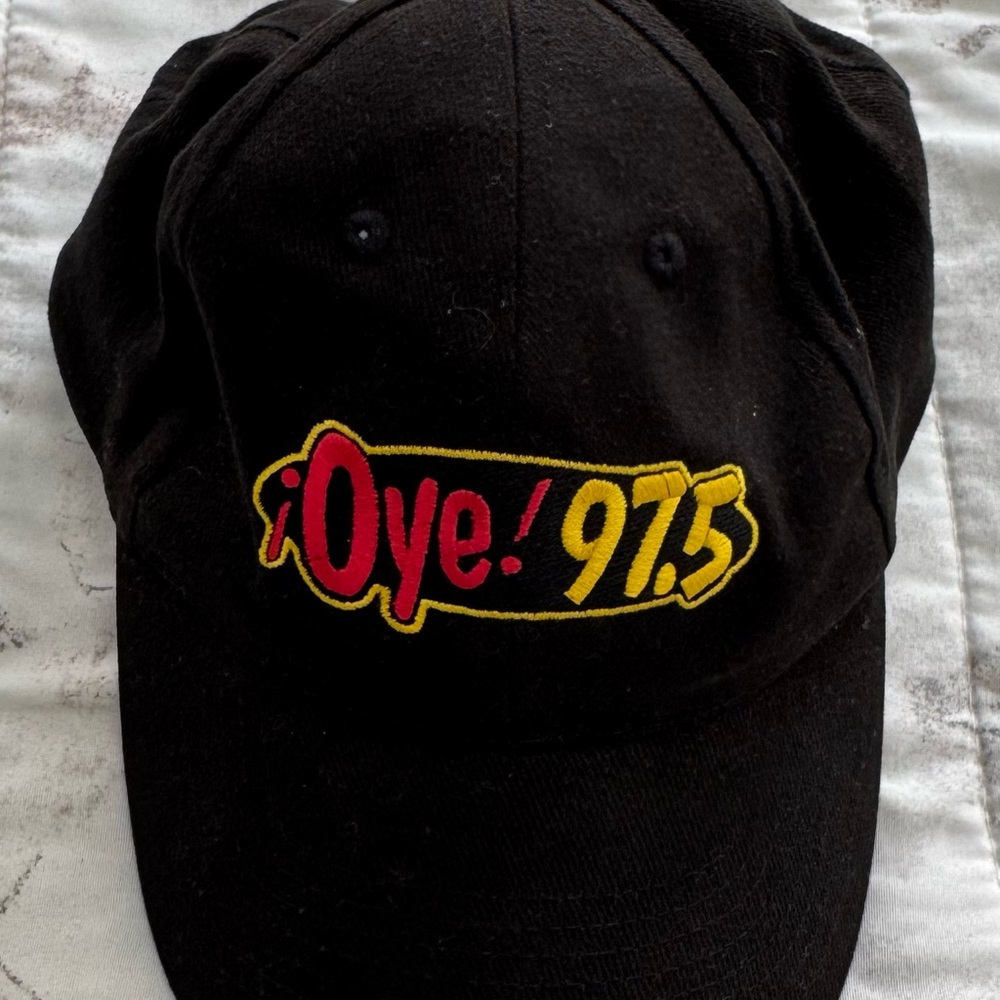 Black Oye! 97.5 embroidered 100% cotton baseball cap, one size radio station